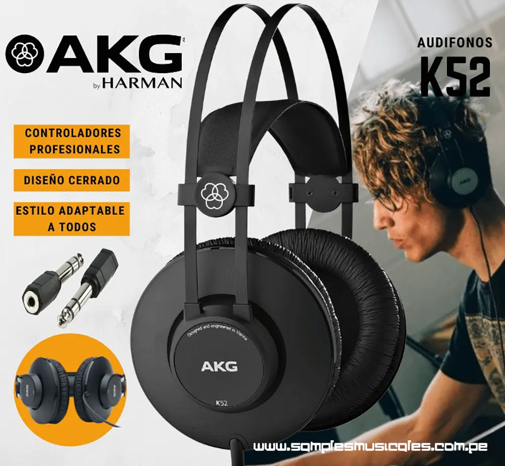 🥇 Audifonos de Estudio Cerrado AKG K52 en Perú